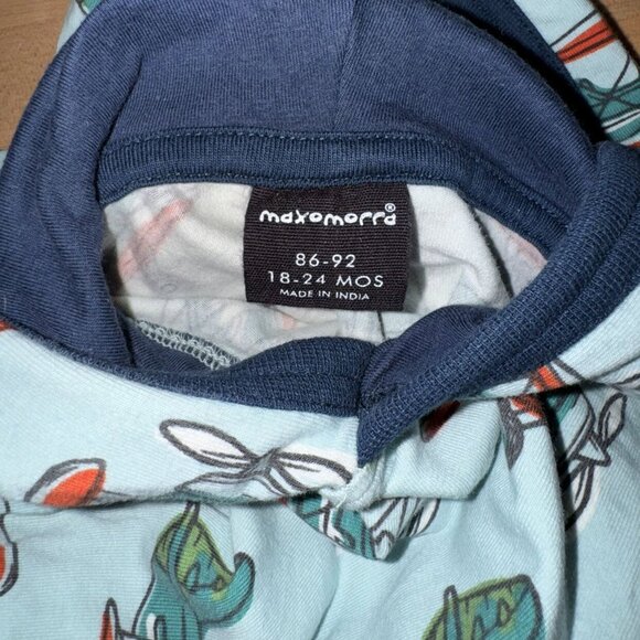 Maxomorra Hoodie Airplanes Size 86/92 18-24 Months - Picture 3 of 3
